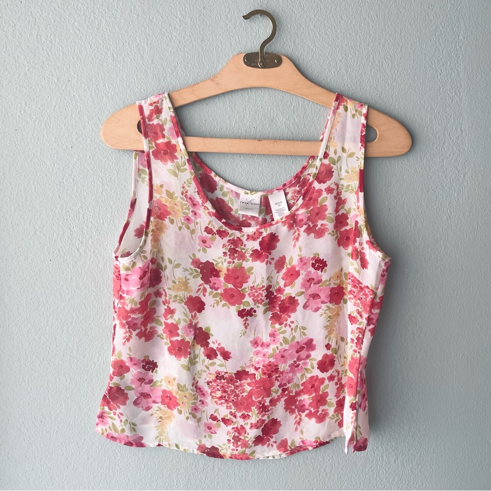 Emma James | Petite Vintage 90s Y2K Sheer Floral Tank Top